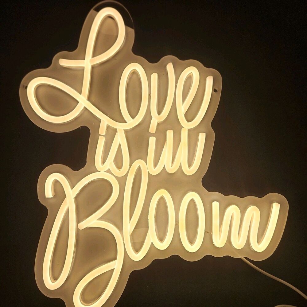 "Love is in Bloom" Neon Sign for Wall Decor Dimmable Led Lights Signs Letters
